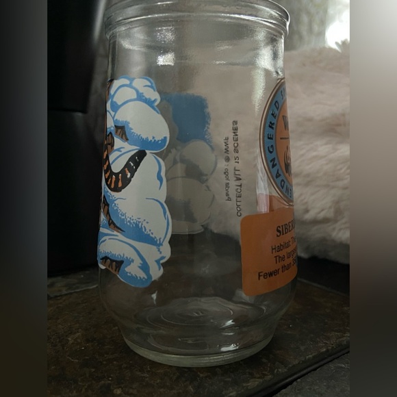 Vintage 90s Welch’s World Wildlife Fund Siberian Tiger Collector Jar #5 - Picture 4 of 8